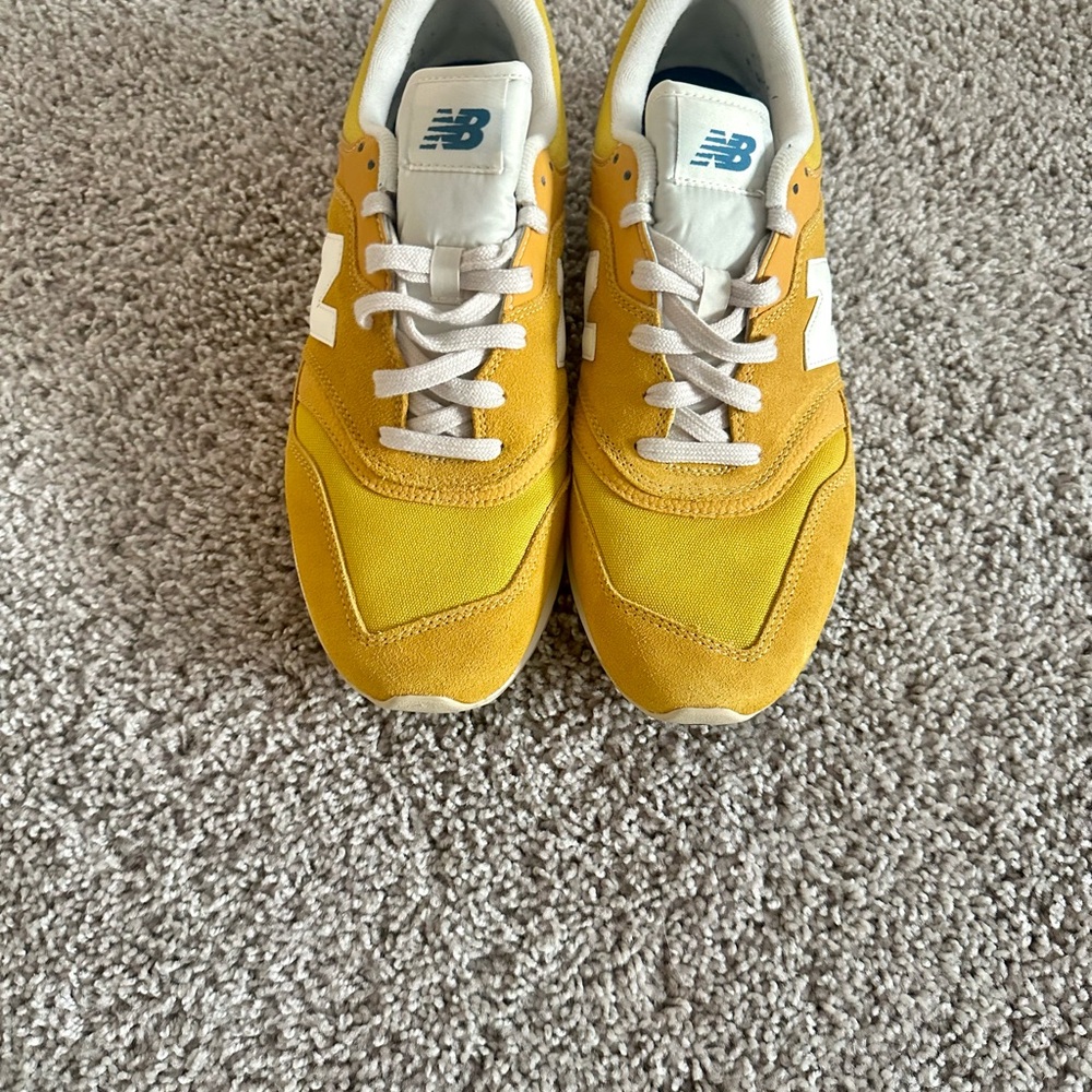 New Balance Mustard and White Sneakers